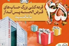 قرعه‌کشی بزرگ حساب‌های قرض‌الحسنه پس انداز بانک سپه
