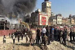 وقوع آتش سوزی در نزدیکی آستان مقدس حسینی در کربلاء