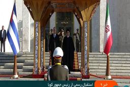 استقبال رسمی آیت الله رئیسی از رئیس جمهور کوبا