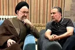 دیدار خاتمی با تاجزاده پس از مرخصی از زندان + عکس
