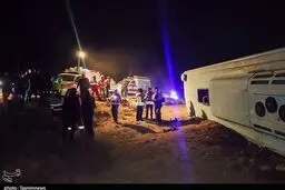 آخرین جزئیات پلیس از واژگونی اتوبوس در کرمان