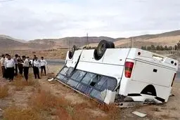 جزئیات حادثه واژگونی مینی بوس ‌دانش‌آموز‌ان ‌تیزهوشان در ‌جاده ملکان-بناب‌