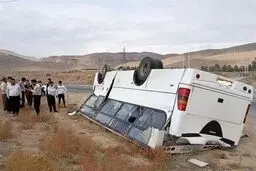 جزئیات حادثه واژگونی مینی بوس ‌دانش‌آموز‌ان ‌تیزهوشان در ‌جاده ملکان-بناب‌