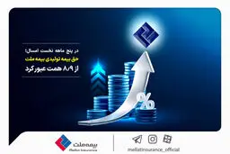 در پنج ماهه نخست امسال؛ حق بیمه تولیدی بیمه‌ ملت از 8.9 همت عبور کرد