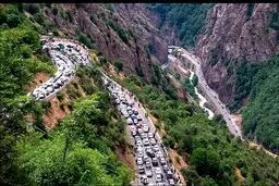 وضعیت ترافیکی جاده‌های کشور؛ ترافیک سنگین در جاده چالوس و هراز