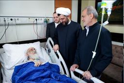 رئیس‌جمهور به عیادت آیت‌الله نوری همدانی رفت