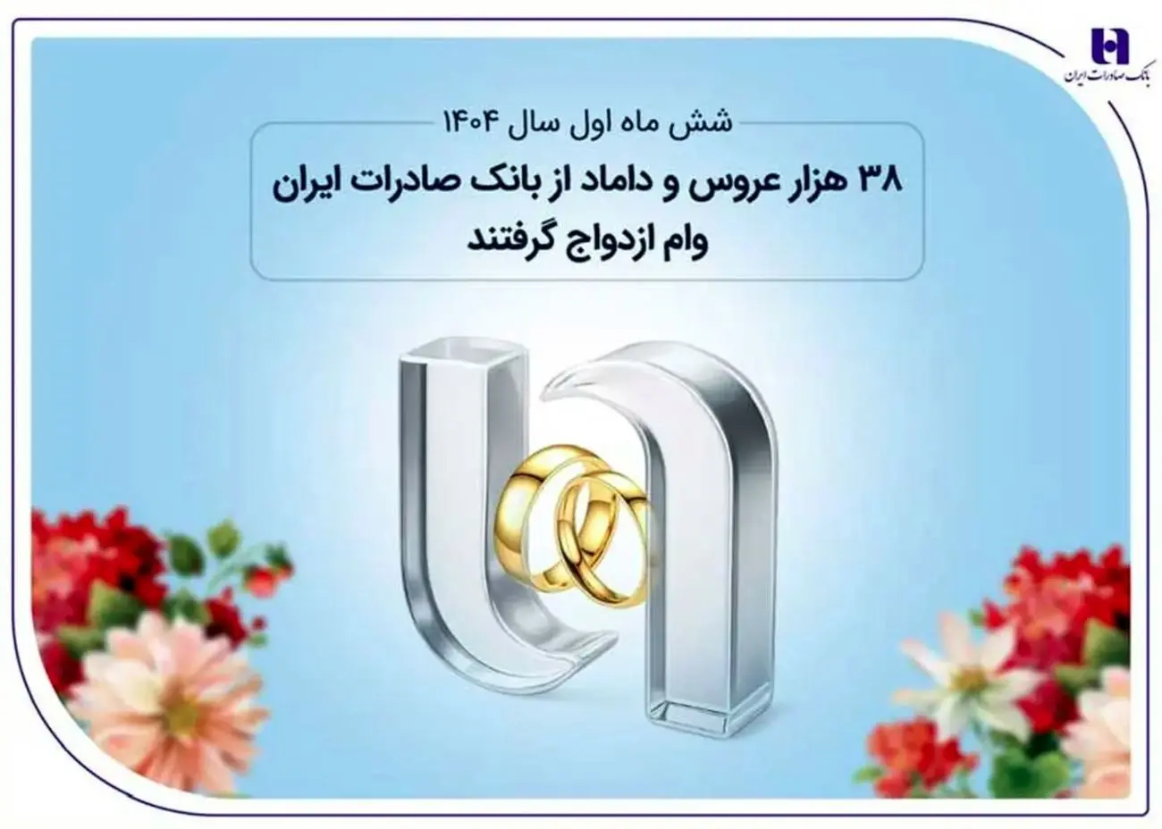 38 هزار عروس و داماد از بانک صادرات ایران وام ازدواج گرفتند