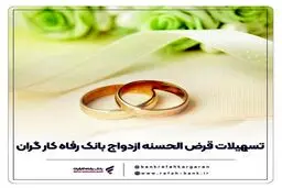 پرداخت بیش از 7,000 میلیارد ریال تسهیلات ازدواج در اردیبهشت ماه سال جاری توسط بانک رفاه کارگران