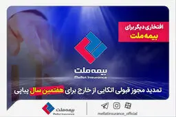 افتخاری دیگر برای بیمه ملت / تمدید مجوز قبولی اتکایی از خارج برای هفتمین سال پیاپی