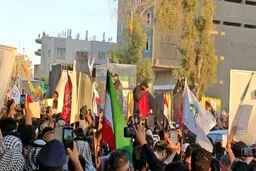 مراسم تشییع رهبر شهید در میان تجمع گسترده در نجف برگزار شد