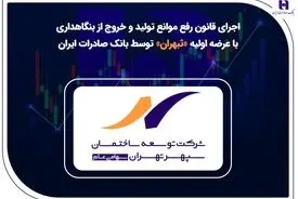 اجرای قانون رفع موانع تولید و خروج از بنگاهداری با عرضه اولیه «ثبهران» توسط بانک صادرات ایران