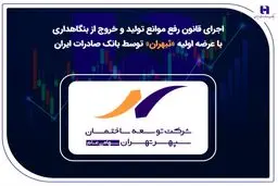 اجرای قانون رفع موانع تولید و خروج از بنگاهداری با عرضه اولیه «ثبهران» توسط بانک صادرات ایران